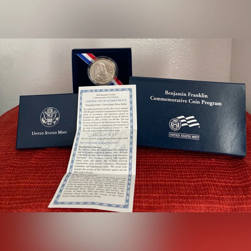 Benjamin Franklin Commemorative Coin Program Set - Picture 10 of 12